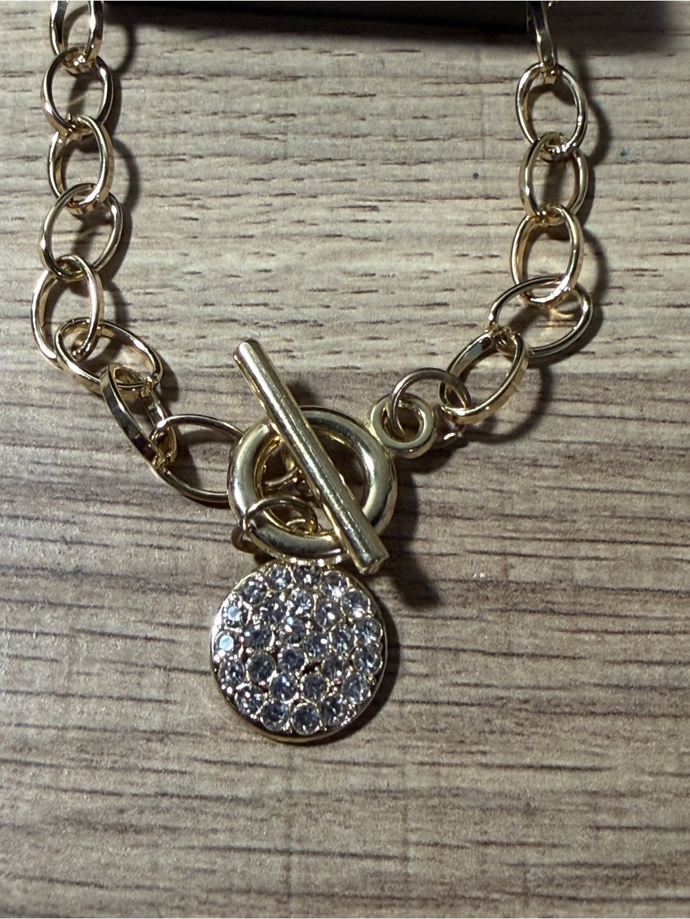 paparazzi Gold Crystal Pave Toggle Bracelet